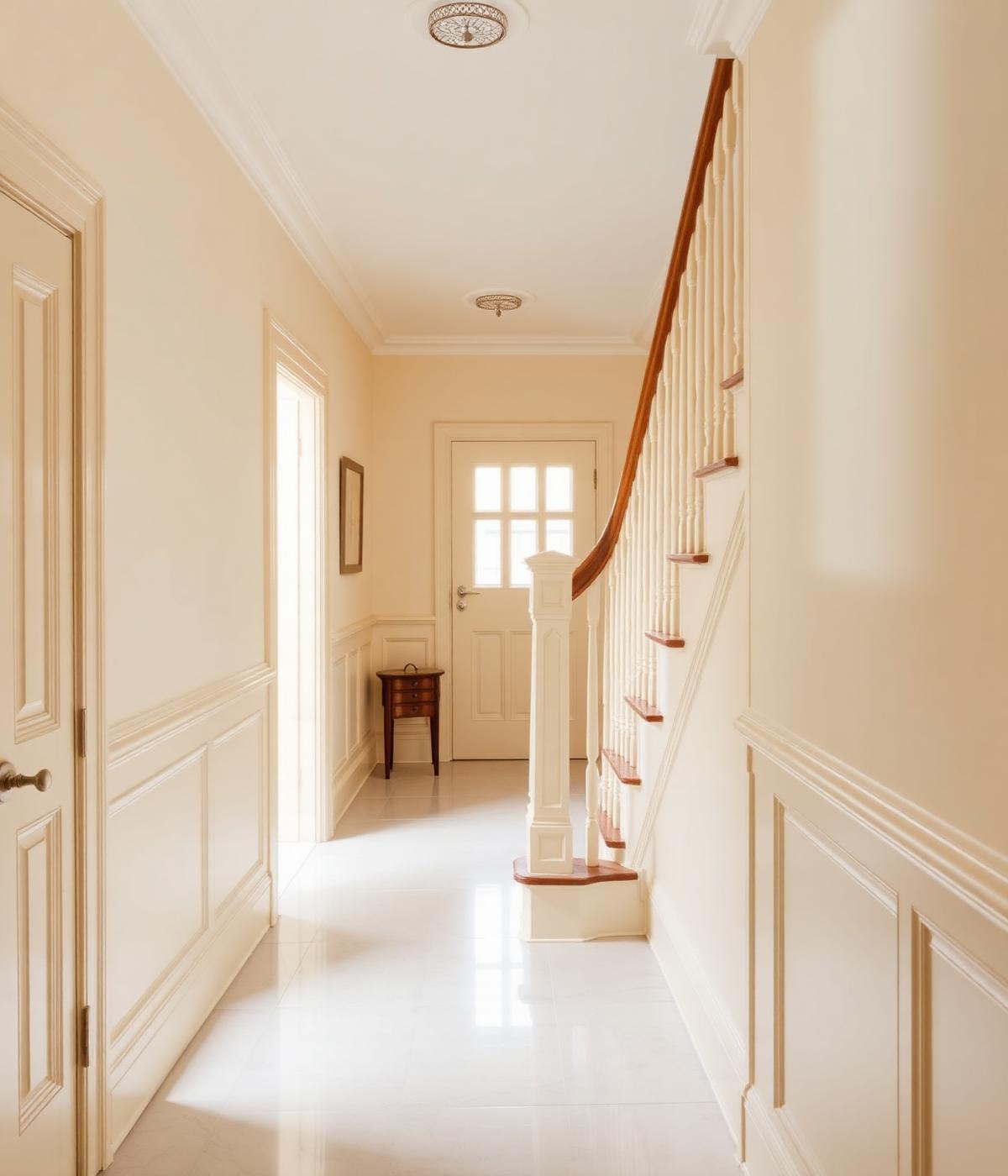 Deep cleaned hallway and staircase