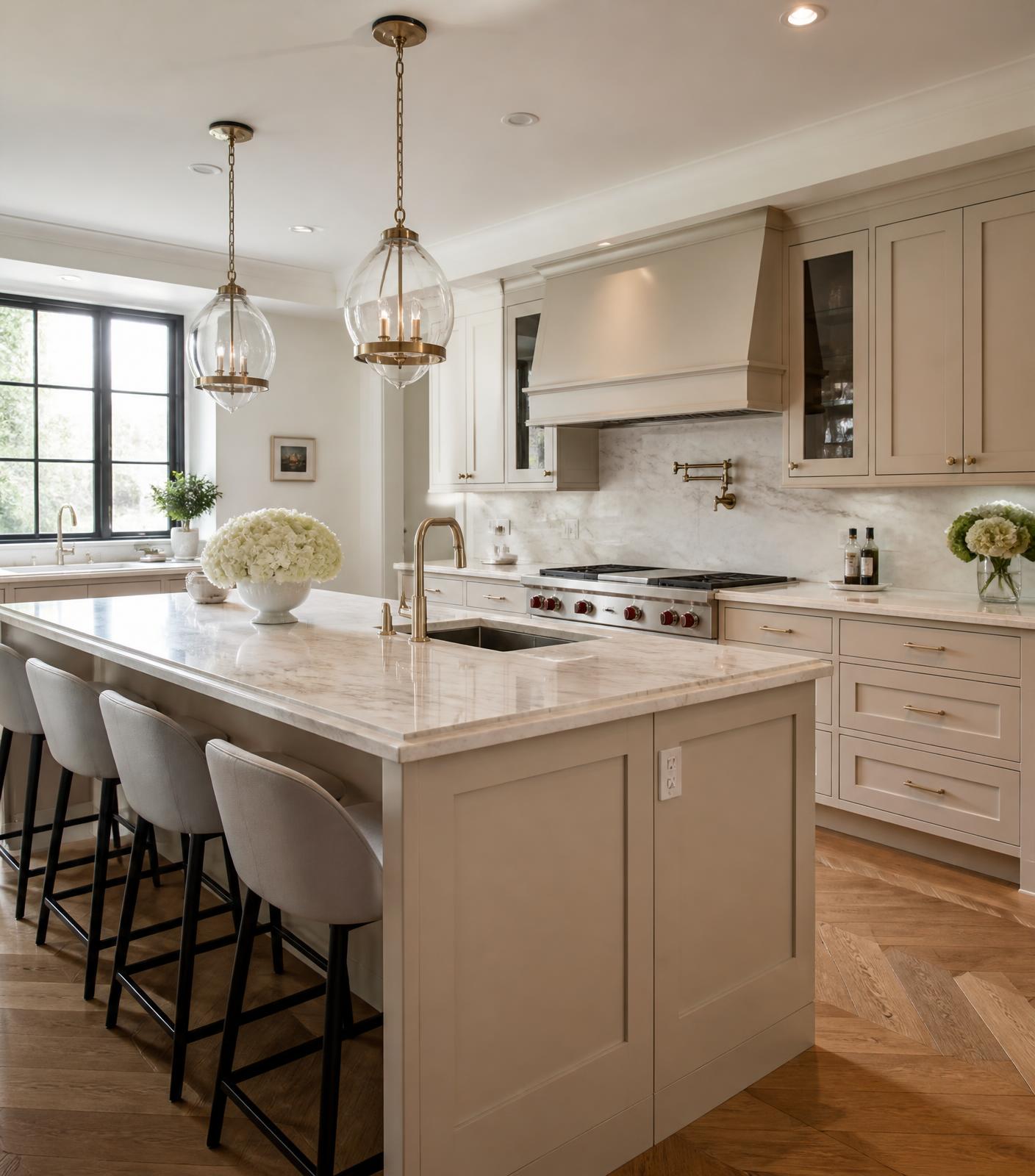 Beautifully cleaned modern kitchen interior